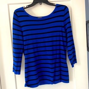 Royal blue/black stripe shirt